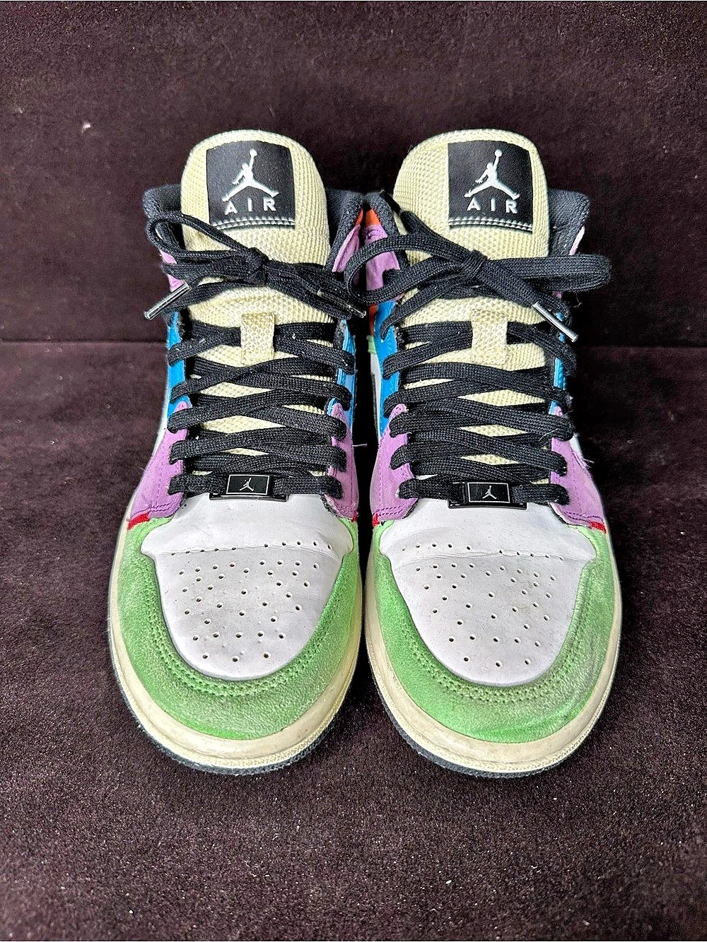 Jordan Air Jordan 1 Mid Sneakers Purple & Green US 8.5